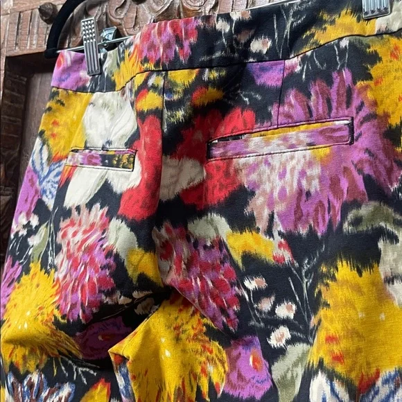 EUC Anthropologie Elevenses Floral Jacquard Trousers — Size 0 - Picture 6 of 7